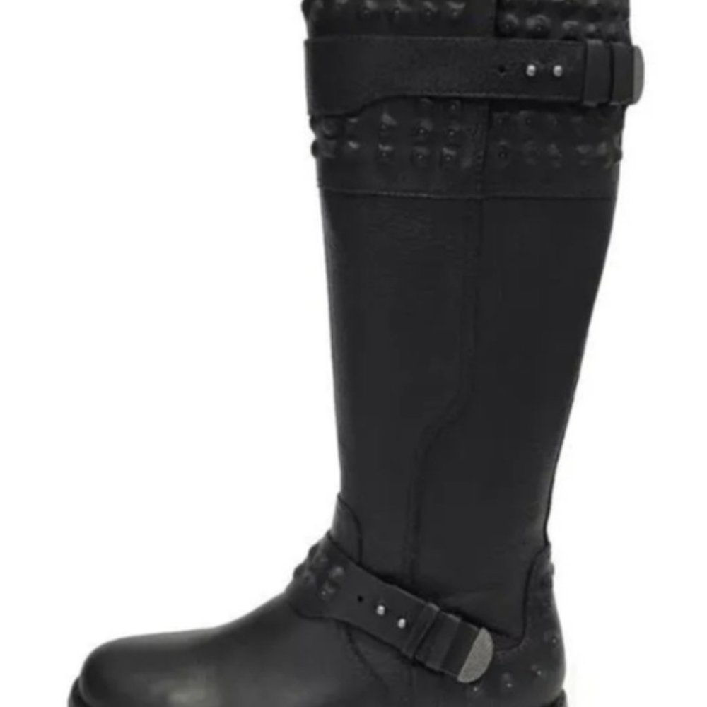 Ugg Dayle Studded Leather Moto Knee High Boots 1009411 - almost new